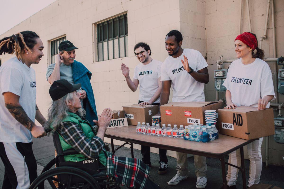Community volunteers supporting local nonprofit work